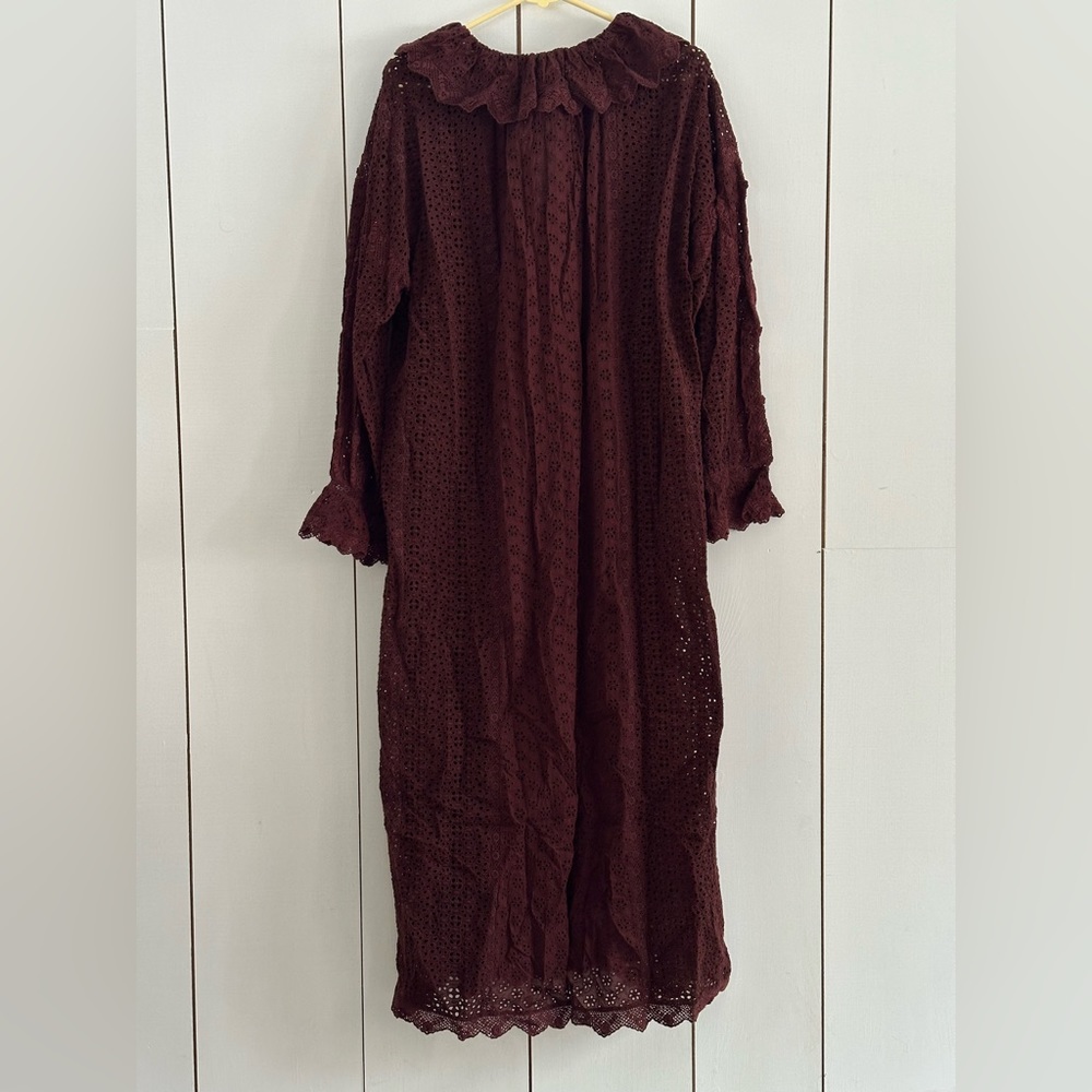 Doen Persephone Dress Sz M-L Burgundy NWT Lace Romantic - Picture 5 of 14